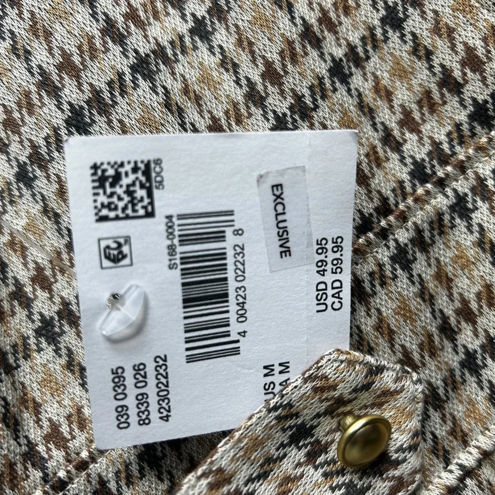 American Eagle Pinafore Dress Women M‎ Brown Houndstooth Academic Dark Academia - Picture 3 of 8